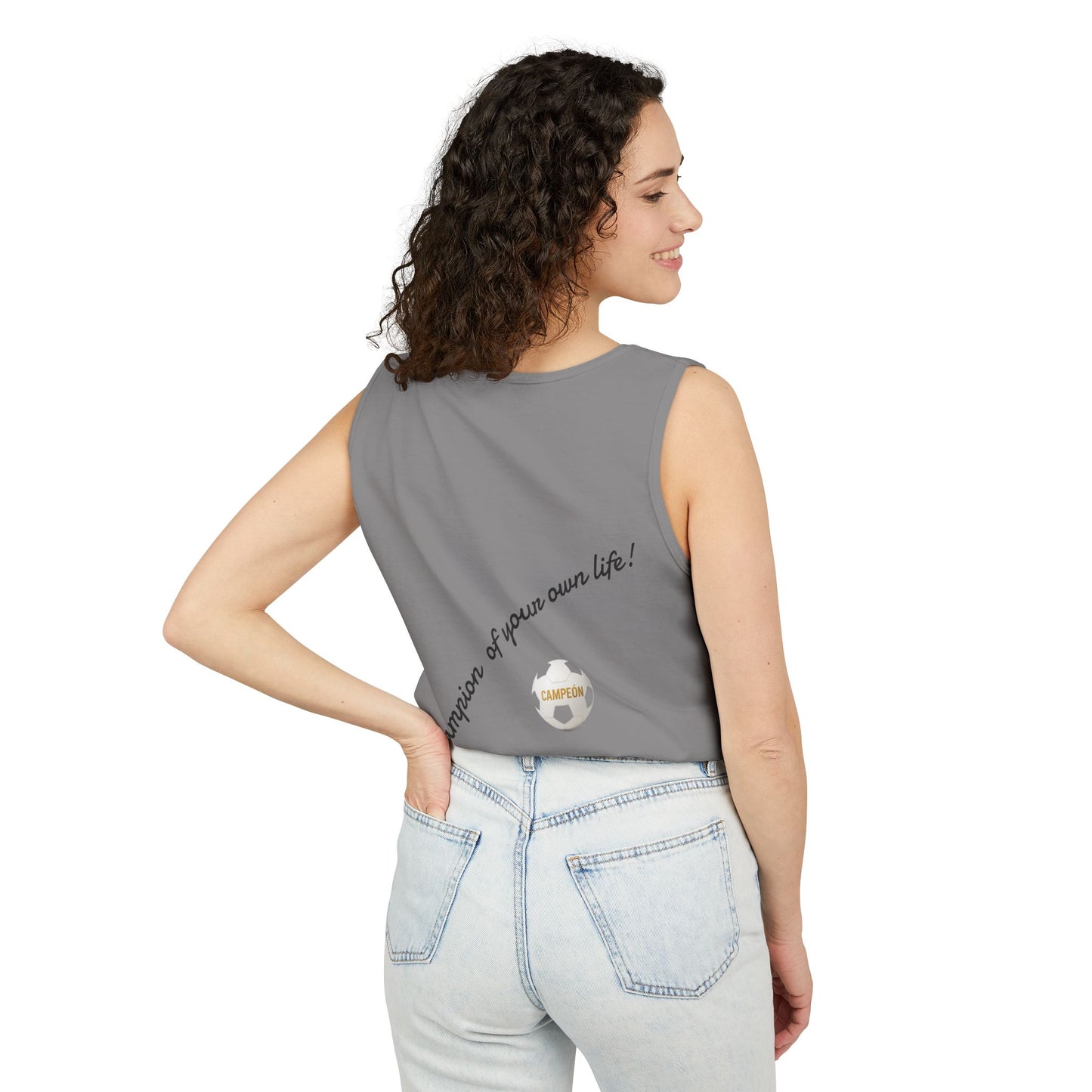 Soccer Champion Tank Top, Unisex Sports Shirt, Athletic Wear, Summer Apparel, Gift for Sports Lovers, Champion's Motto Top