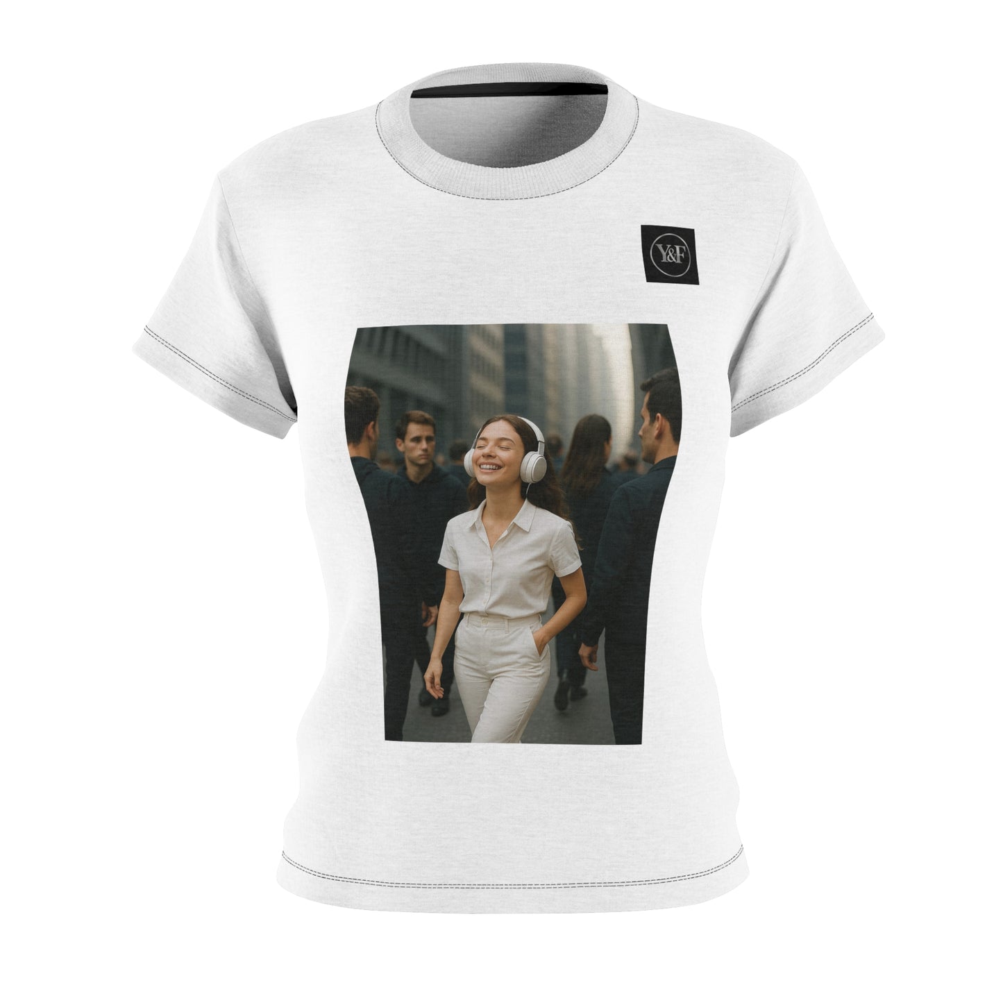Chic Urban Women's Cut & Sew Tee, Fashion Tee, Casual Wear, Stylish Shirt, Graphic Top, Modern Outfit, Trendy Apparel