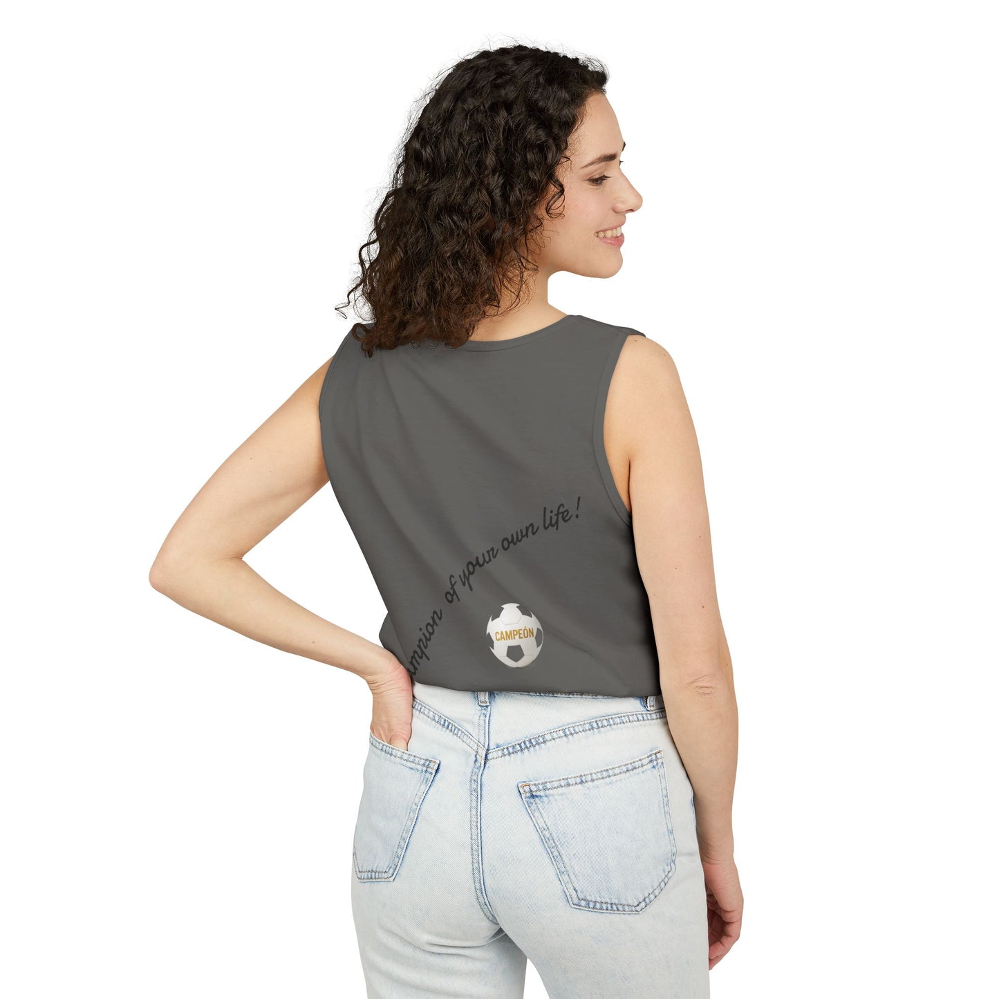 Soccer Champion Tank Top, Unisex Sports Shirt, Athletic Wear, Summer Apparel, Gift for Sports Lovers, Champion's Motto Top