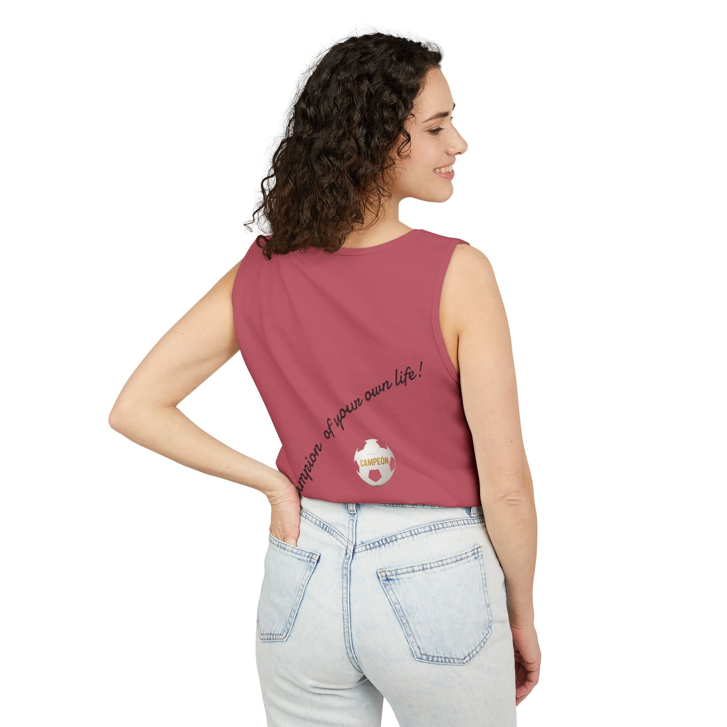 Soccer Champion Tank Top, Unisex Sports Shirt, Athletic Wear, Summer Apparel, Gift for Sports Lovers, Champion's Motto Top
