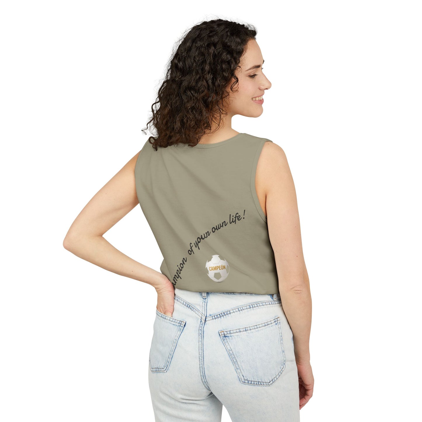 Soccer Champion Tank Top, Unisex Sports Shirt, Athletic Wear, Summer Apparel, Gift for Sports Lovers, Champion's Motto Top