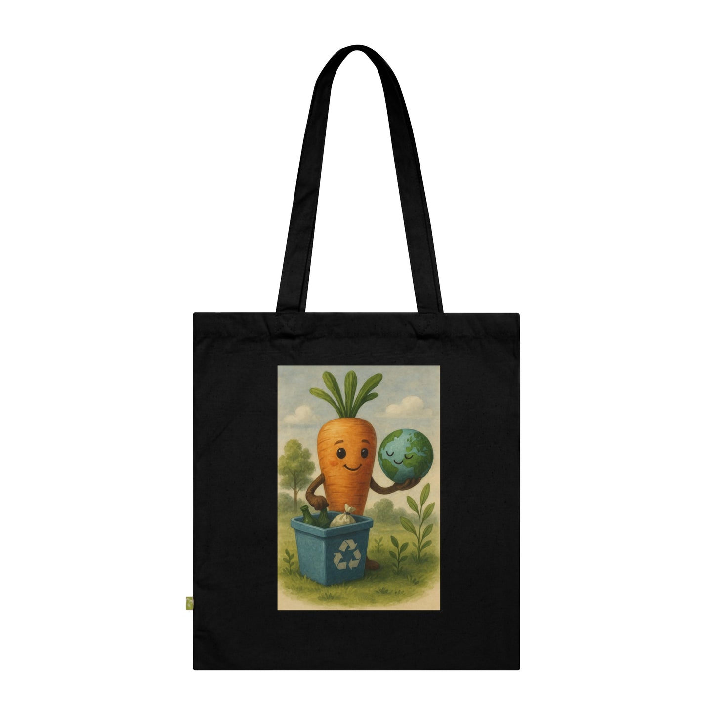 Eco-Friendly Organic Cotton Tote Bag, Reusable Grocery Bag, Eco-Conscious Gift, Sustainable Shopping Tote, Cute Carrot Design