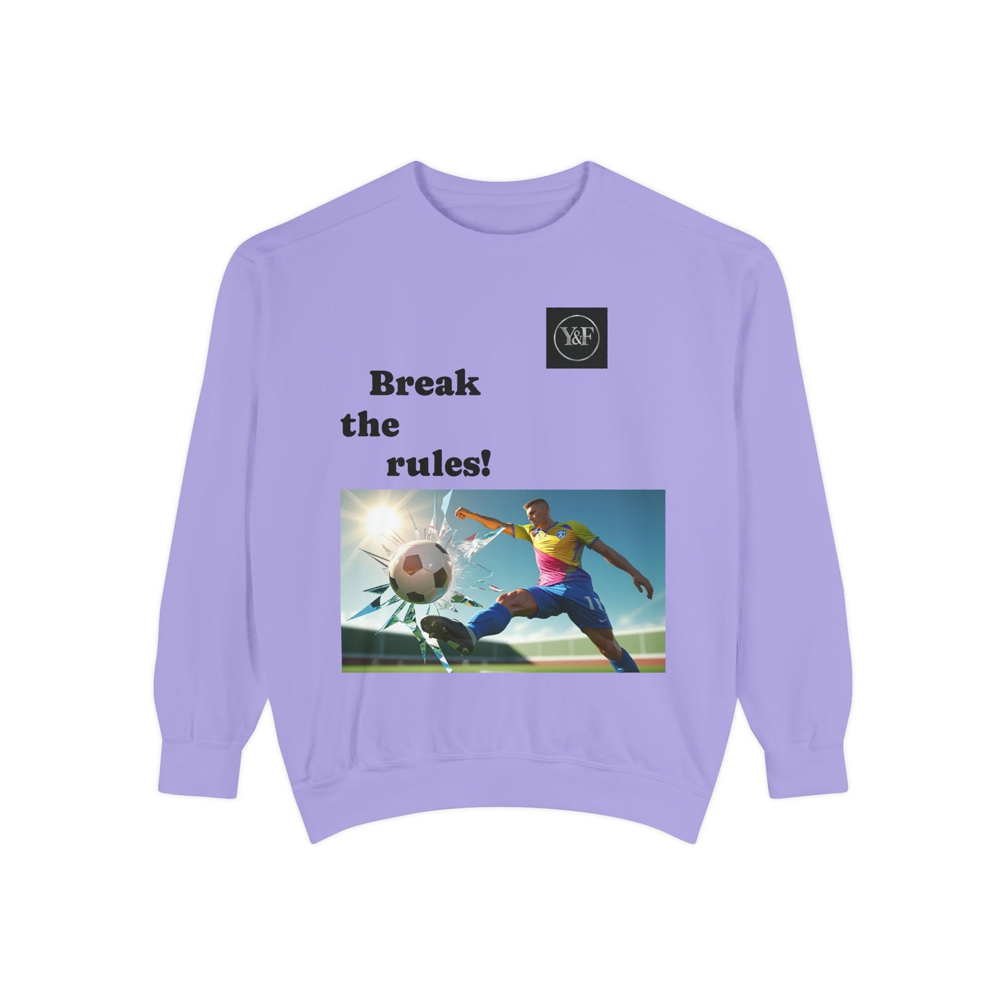 Soccer-Themed Unisex Sweatshirt - Break the Rules, Sportswear, Gift for Athletes, Casual Wear, Football Fan Apparel