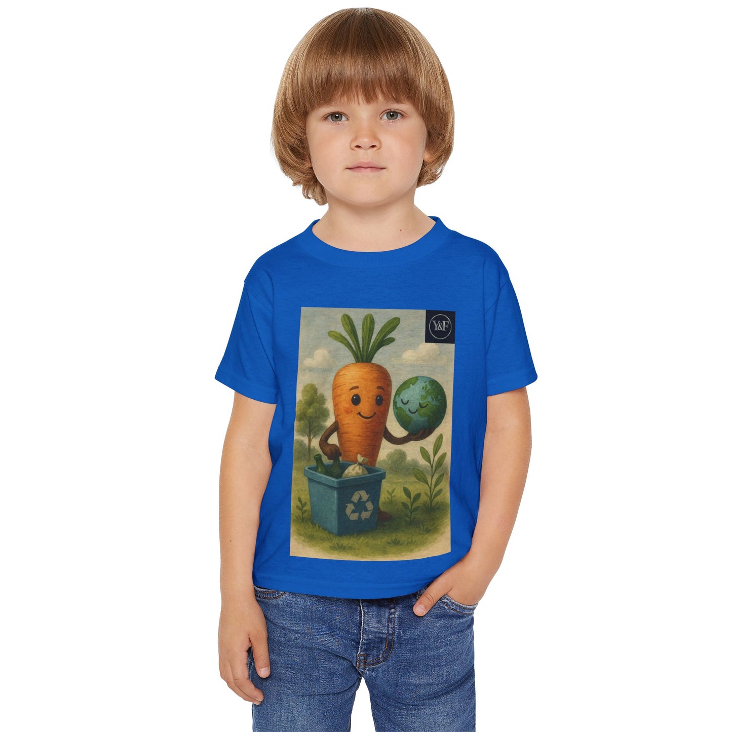 Cute Toddler T-Shirt with Eco-Friendly Carrot Design, Kids Gift, Children's Birthday, Earth Day, Organic Cotton Tee