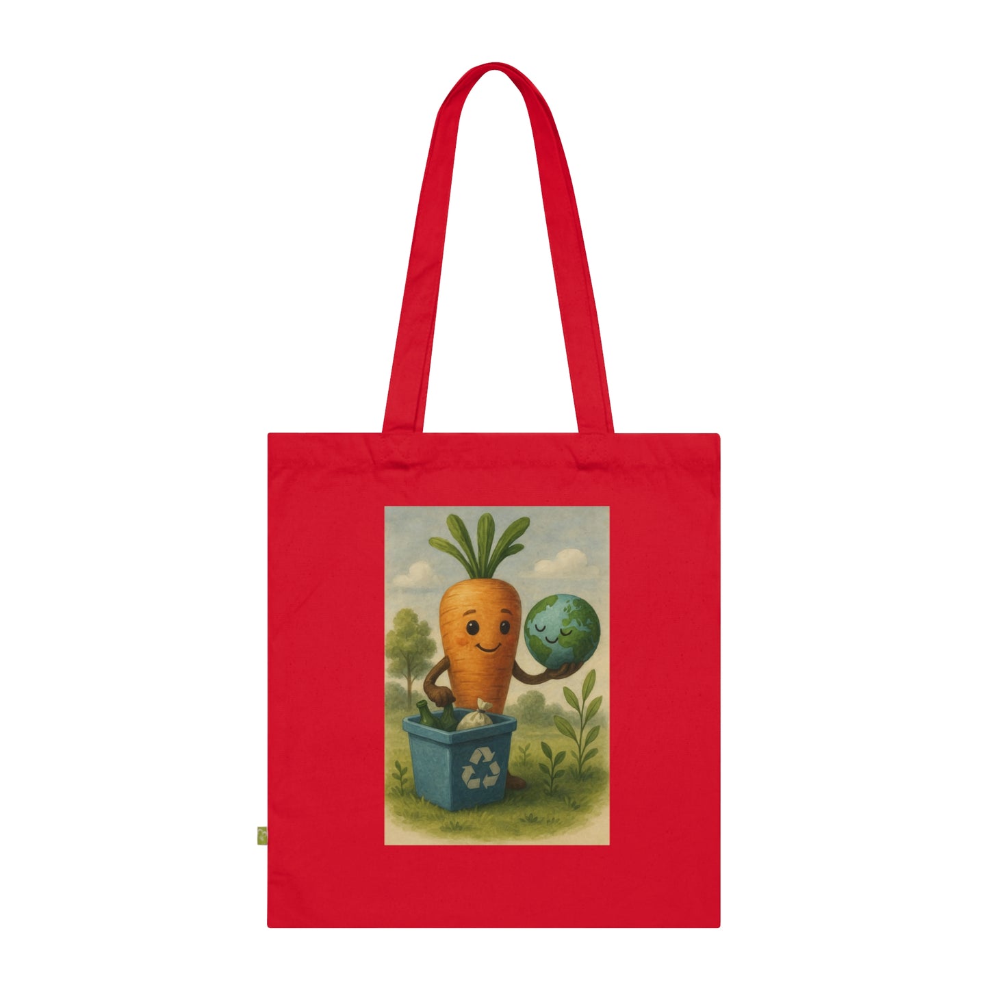 Eco-Friendly Organic Cotton Tote Bag, Reusable Grocery Bag, Eco-Conscious Gift, Sustainable Shopping Tote, Cute Carrot Design