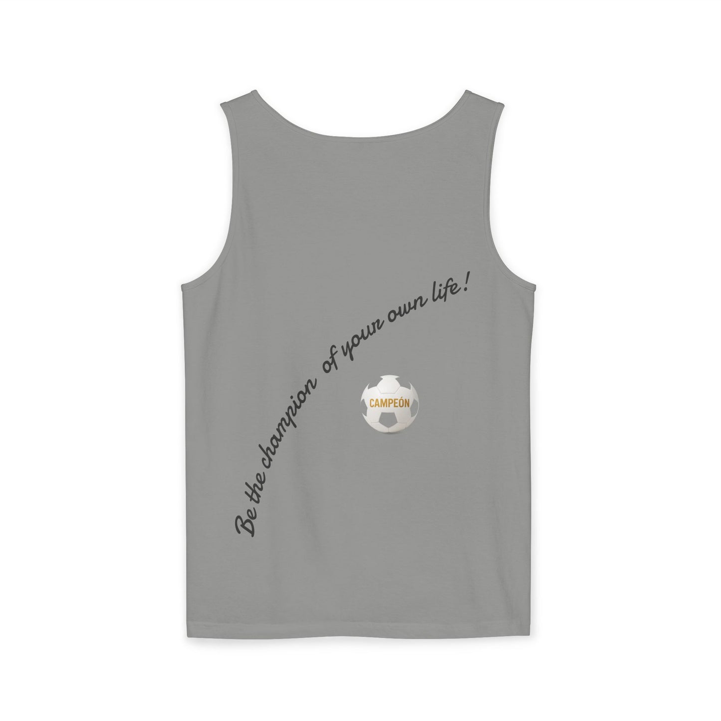 Soccer Champion Tank Top, Unisex Sports Shirt, Athletic Wear, Summer Apparel, Gift for Sports Lovers, Champion's Motto Top