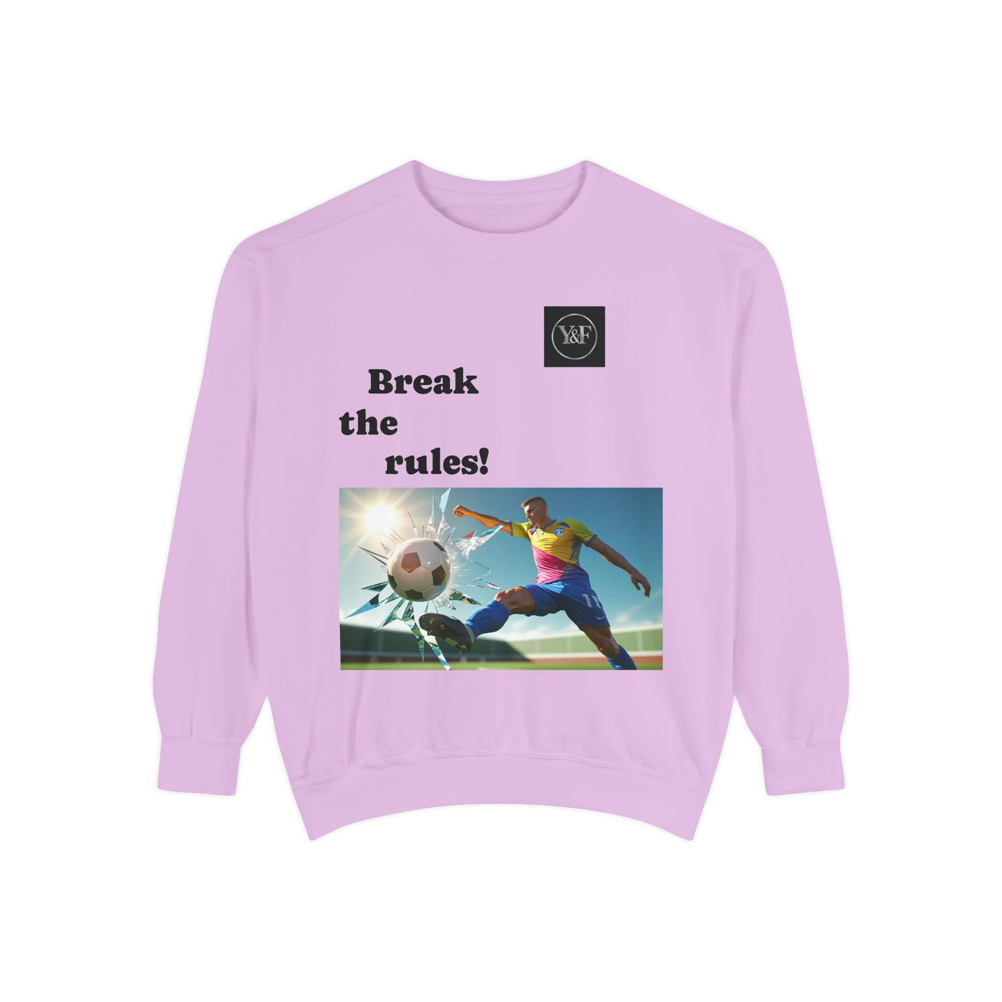 Soccer-Themed Unisex Sweatshirt - Break the Rules, Sportswear, Gift for Athletes, Casual Wear, Football Fan Apparel