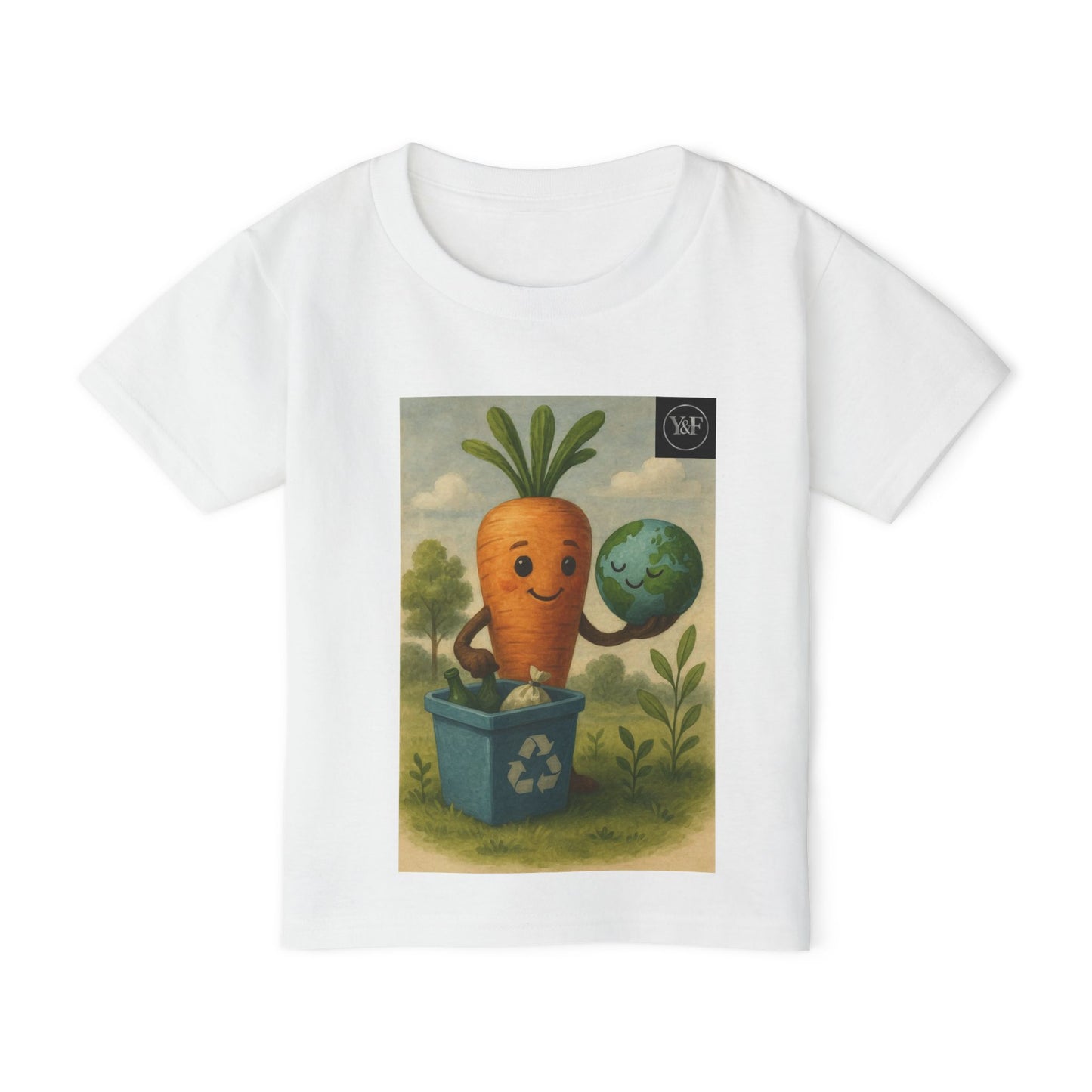Cute Toddler T-Shirt with Eco-Friendly Carrot Design, Kids Gift, Children's Birthday, Earth Day, Organic Cotton Tee