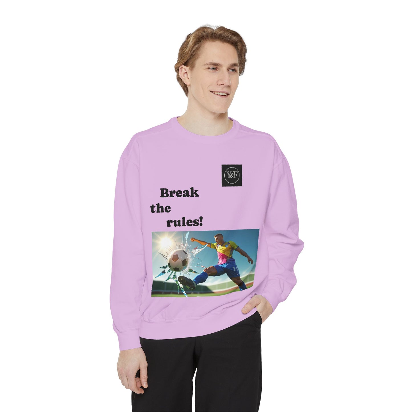 Soccer-Themed Unisex Sweatshirt - Break the Rules, Sportswear, Gift for Athletes, Casual Wear, Football Fan Apparel