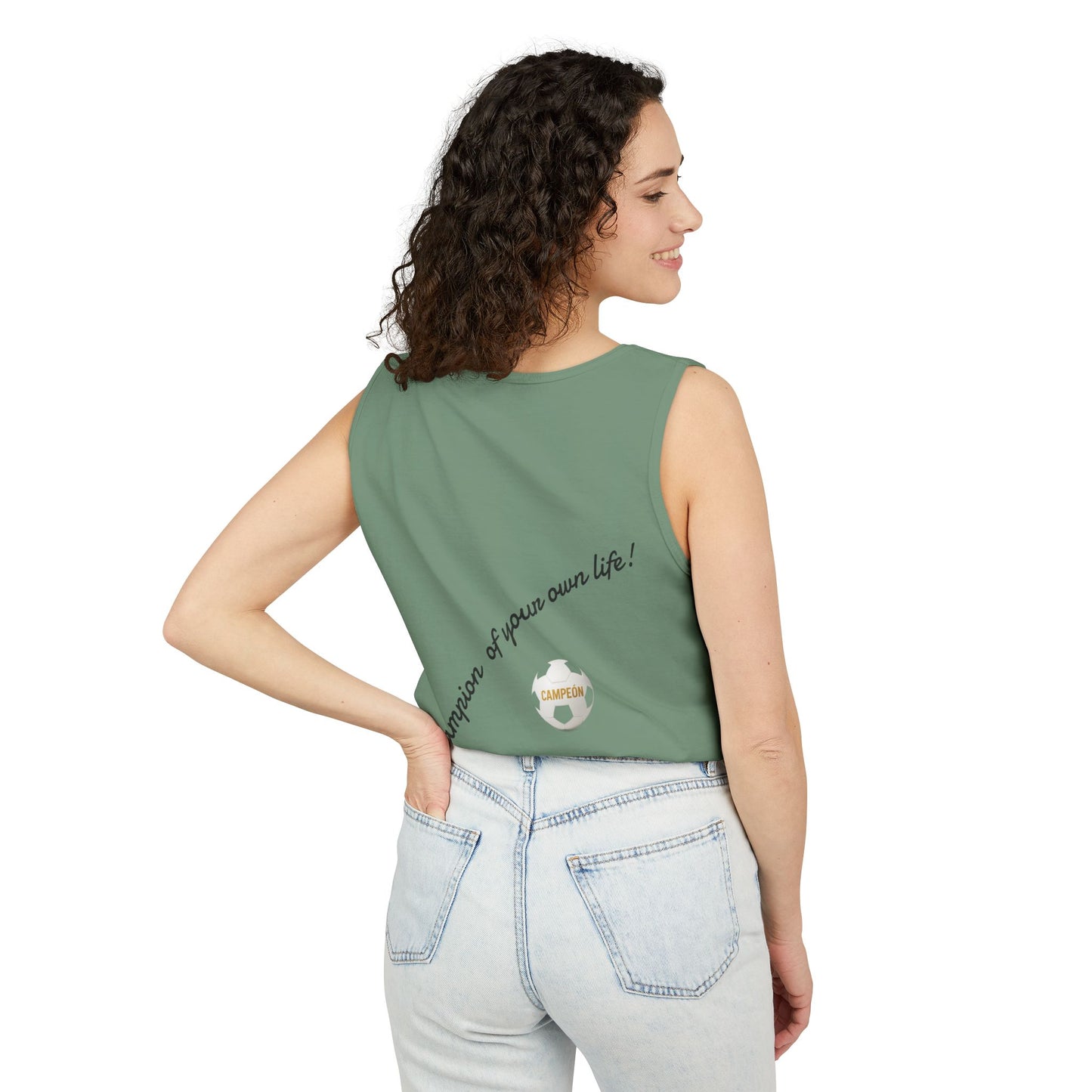 Soccer Champion Tank Top, Unisex Sports Shirt, Athletic Wear, Summer Apparel, Gift for Sports Lovers, Champion's Motto Top
