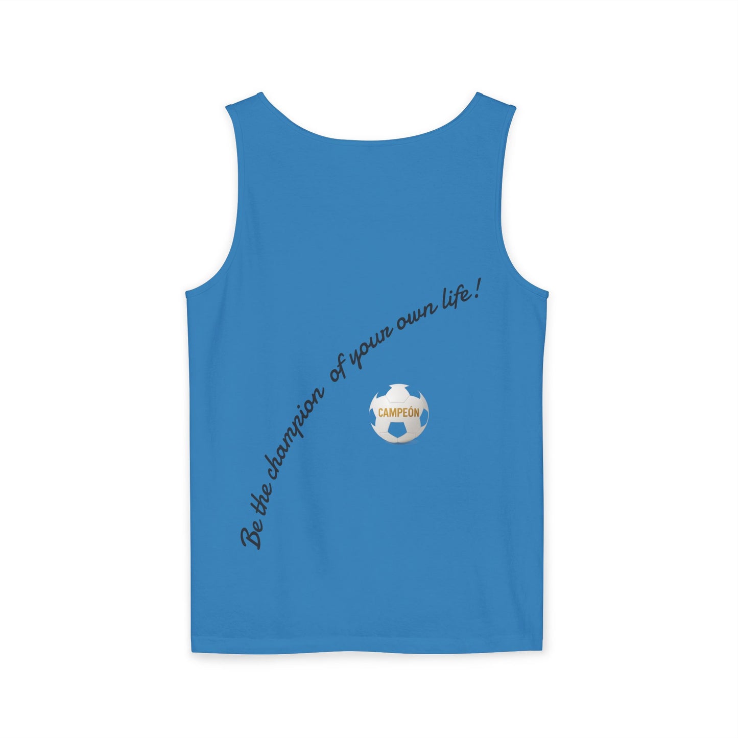 Soccer Champion Tank Top, Unisex Sports Shirt, Athletic Wear, Summer Apparel, Gift for Sports Lovers, Champion's Motto Top