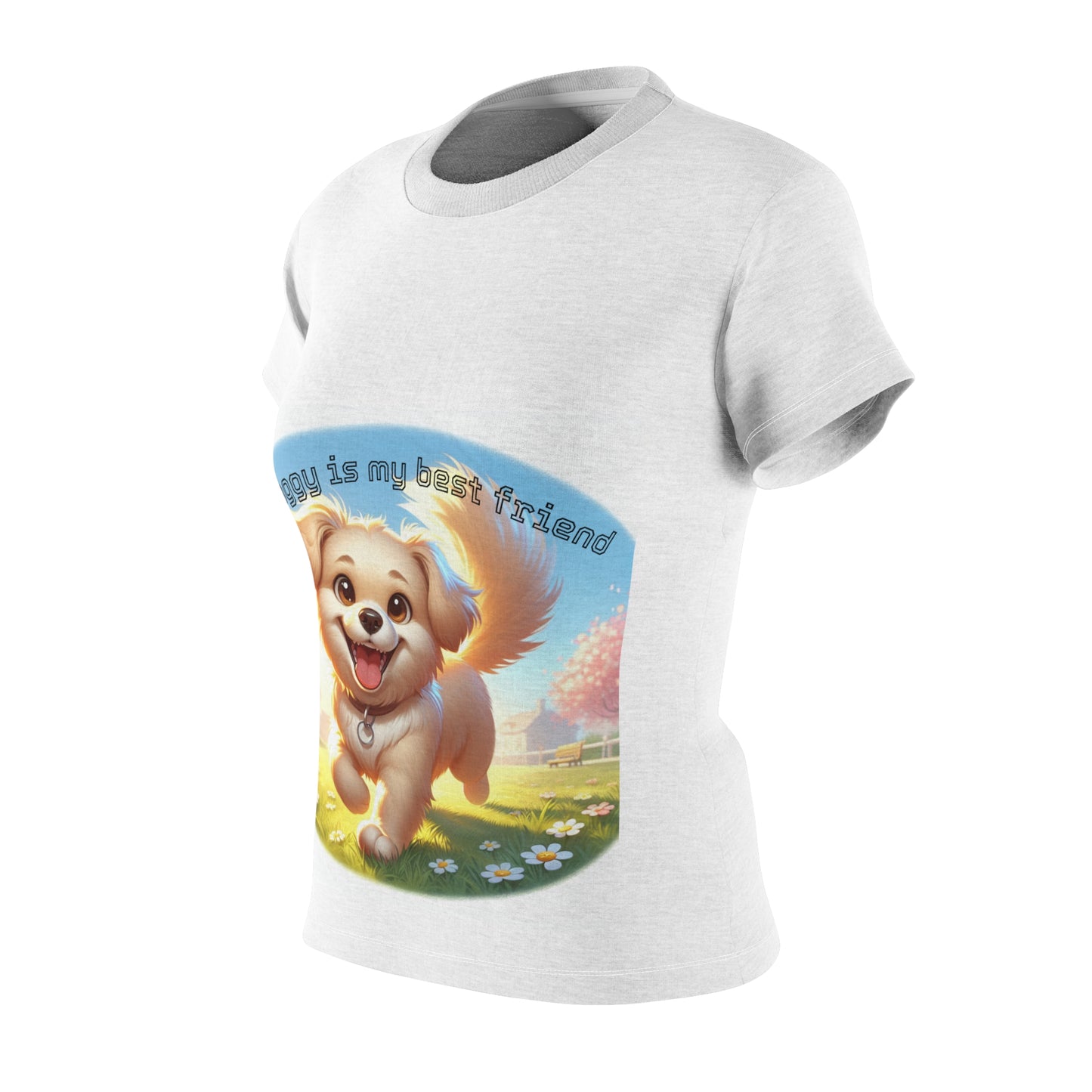 Women's Dog Lover Tee, Cute Pet Shirt, Gift for Dog Moms, Animal Lover Apparel, Best Friend T-Shirt, AOP Cute Design