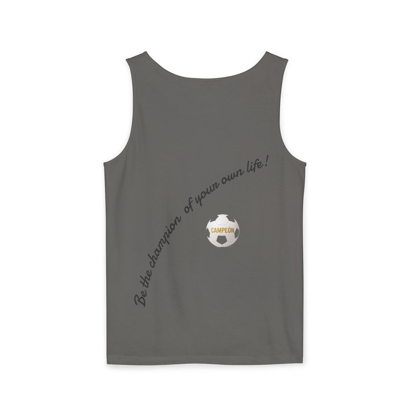 Soccer Champion Tank Top, Unisex Sports Shirt, Athletic Wear, Summer Apparel, Gift for Sports Lovers, Champion's Motto Top