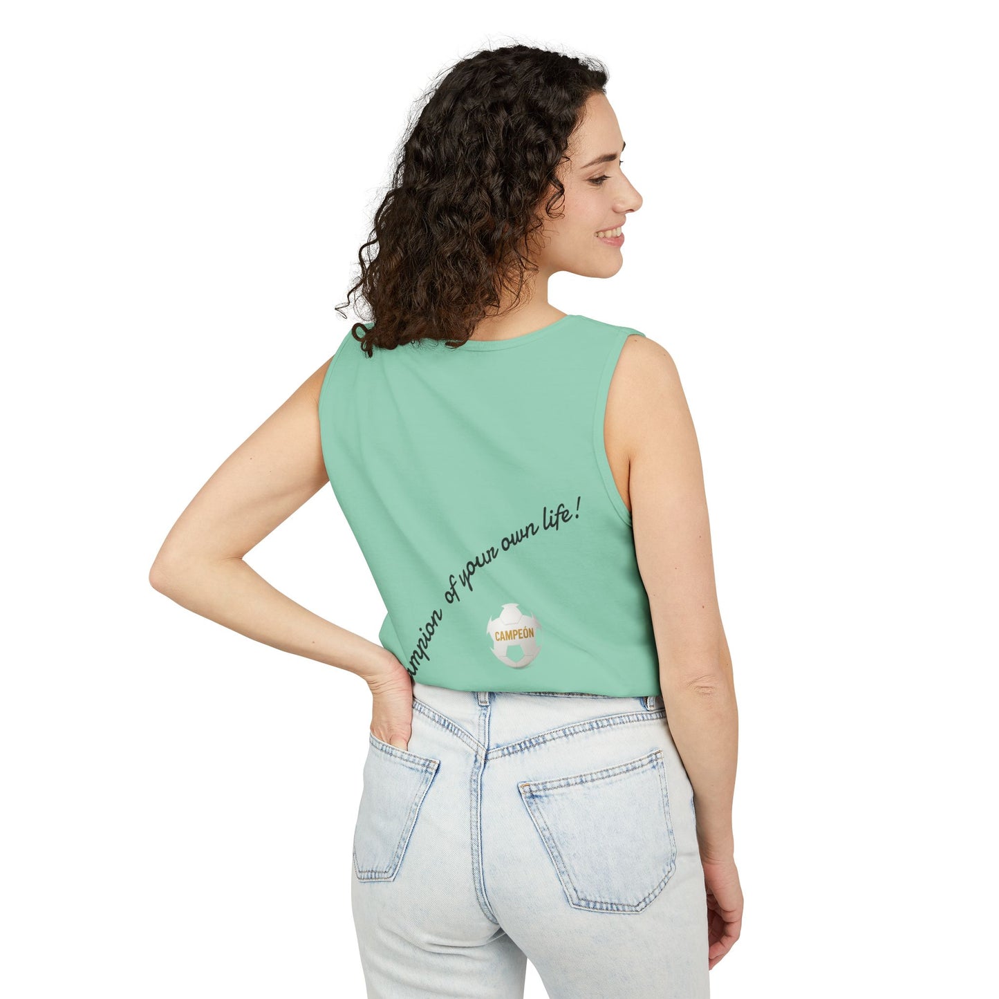 Soccer Champion Tank Top, Unisex Sports Shirt, Athletic Wear, Summer Apparel, Gift for Sports Lovers, Champion's Motto Top
