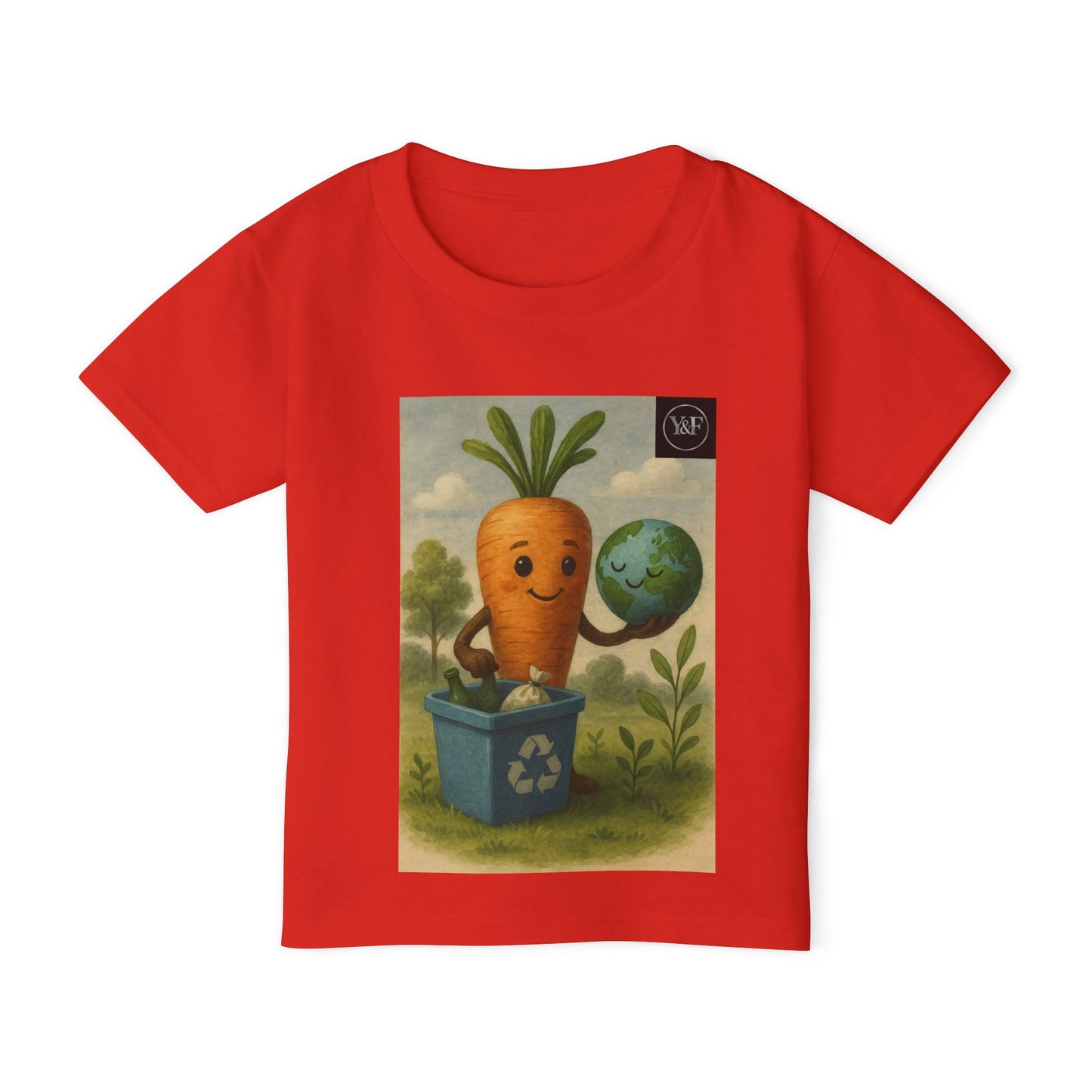 Cute Toddler T-Shirt with Eco-Friendly Carrot Design, Kids Gift, Children's Birthday, Earth Day, Organic Cotton Tee