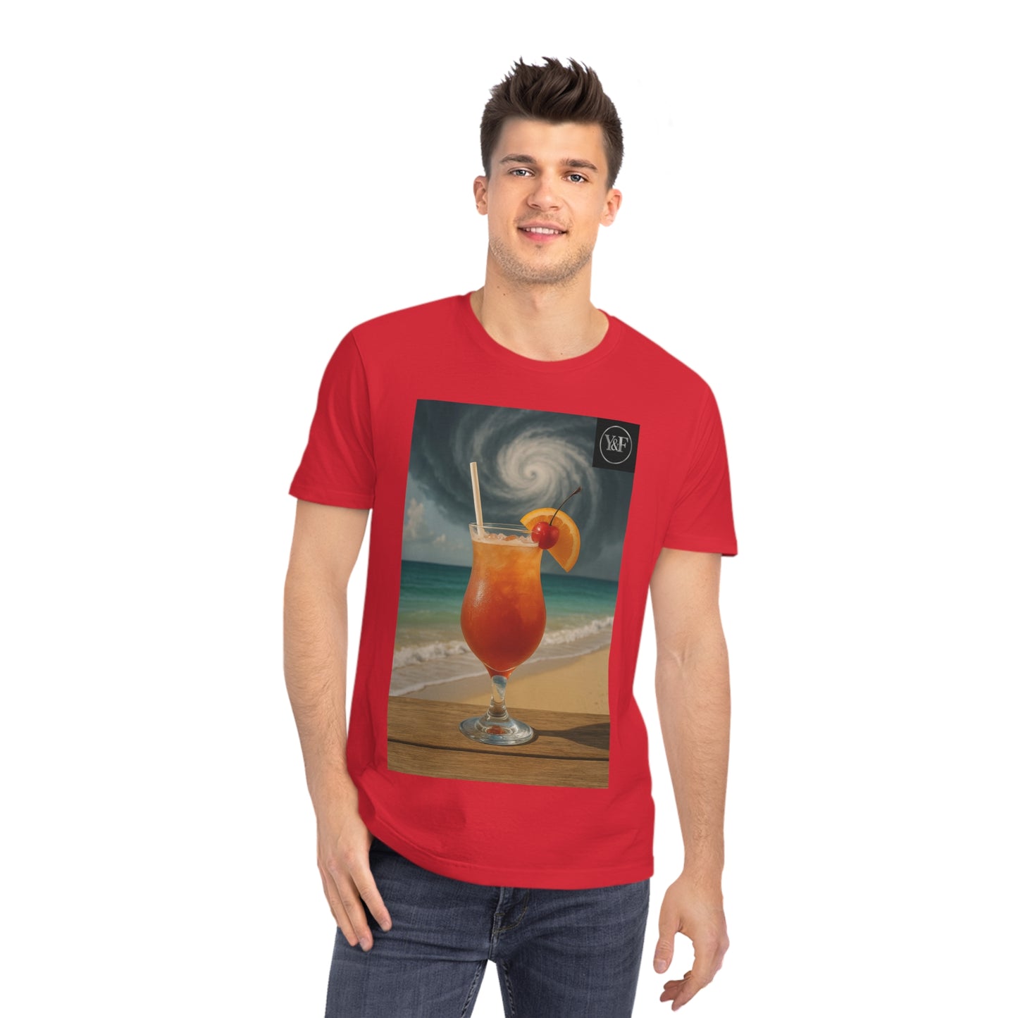 Beach Vibes Unisex Rocker T-Shirt, Summer Outfit, Vacation Apparel, Music Festival Tee, Gift for Beach Lovers, Tropical Drink Shirt