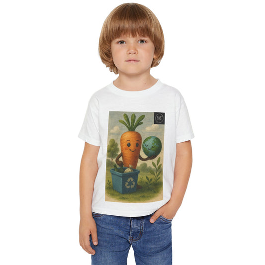 Cute Toddler T-Shirt with Eco-Friendly Carrot Design, Kids Gift, Children's Birthday, Earth Day, Organic Cotton Tee