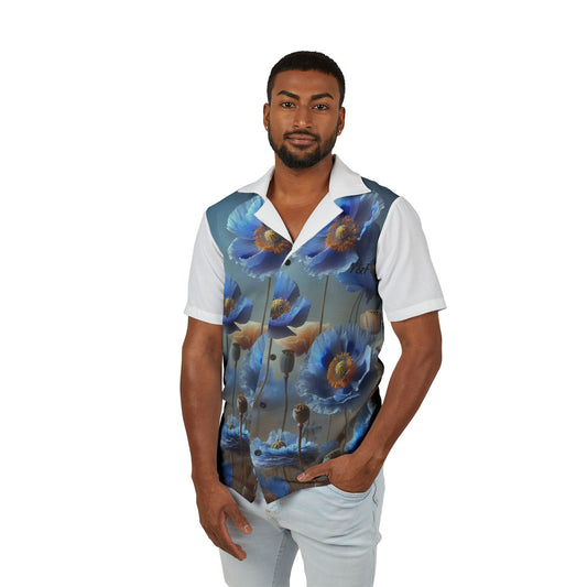 Men's Floral Hawaiian Camp Shirt, Beachwear, Summer Vibes, Vacation Shirt, Tropical Apparel, Relaxed Fit