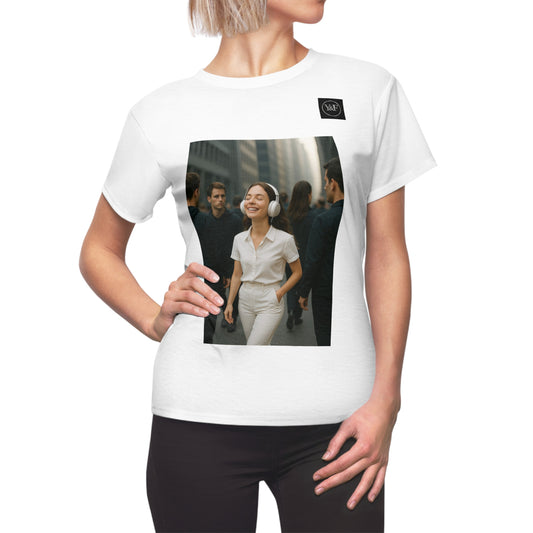 Chic Urban Women's Cut & Sew Tee, Fashion Tee, Casual Wear, Stylish Shirt, Graphic Top, Modern Outfit, Trendy Apparel