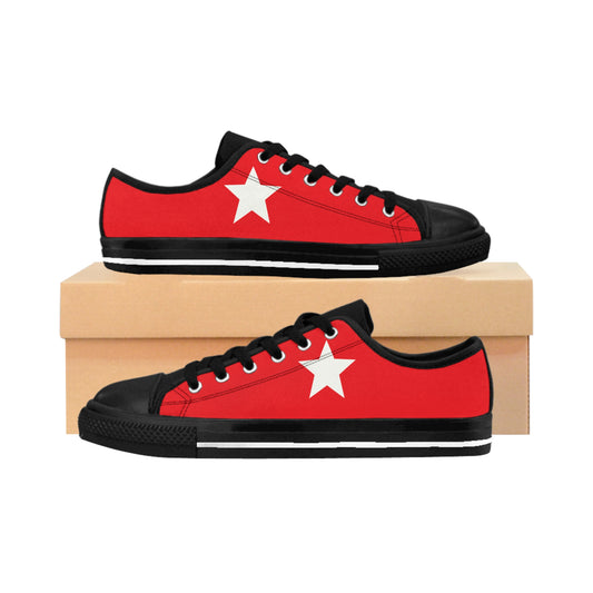 Stylish Red Star Sneakers for Men, Casual Footwear, Trendy Sneakers, Everyday Style, Gift for Him, Athletic Shoes
