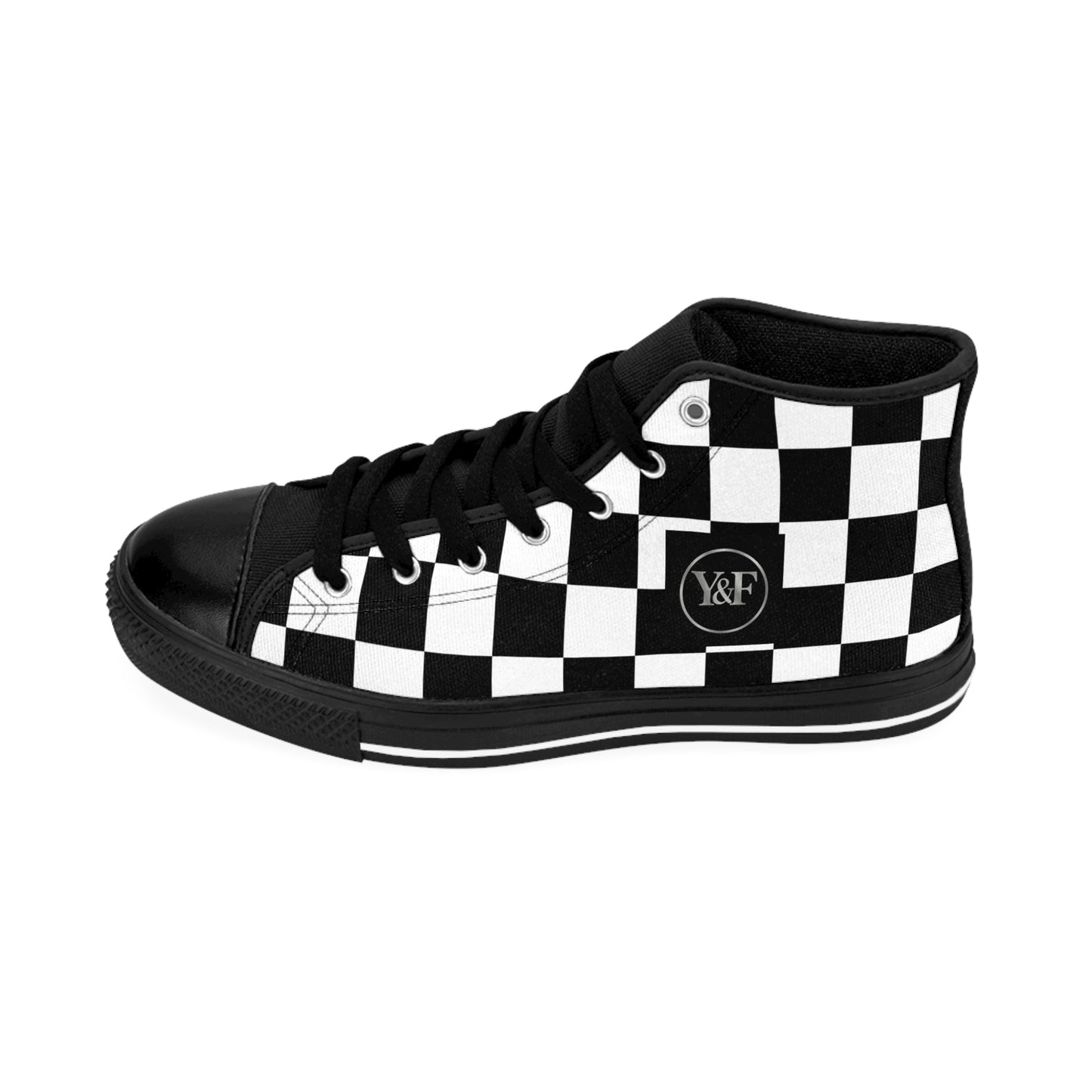 Classic Checkerboard High-Top Sneakers | Street Style Footwear, Trendy Athletic Shoes, Casual Sneakers, Unique Gift Idea