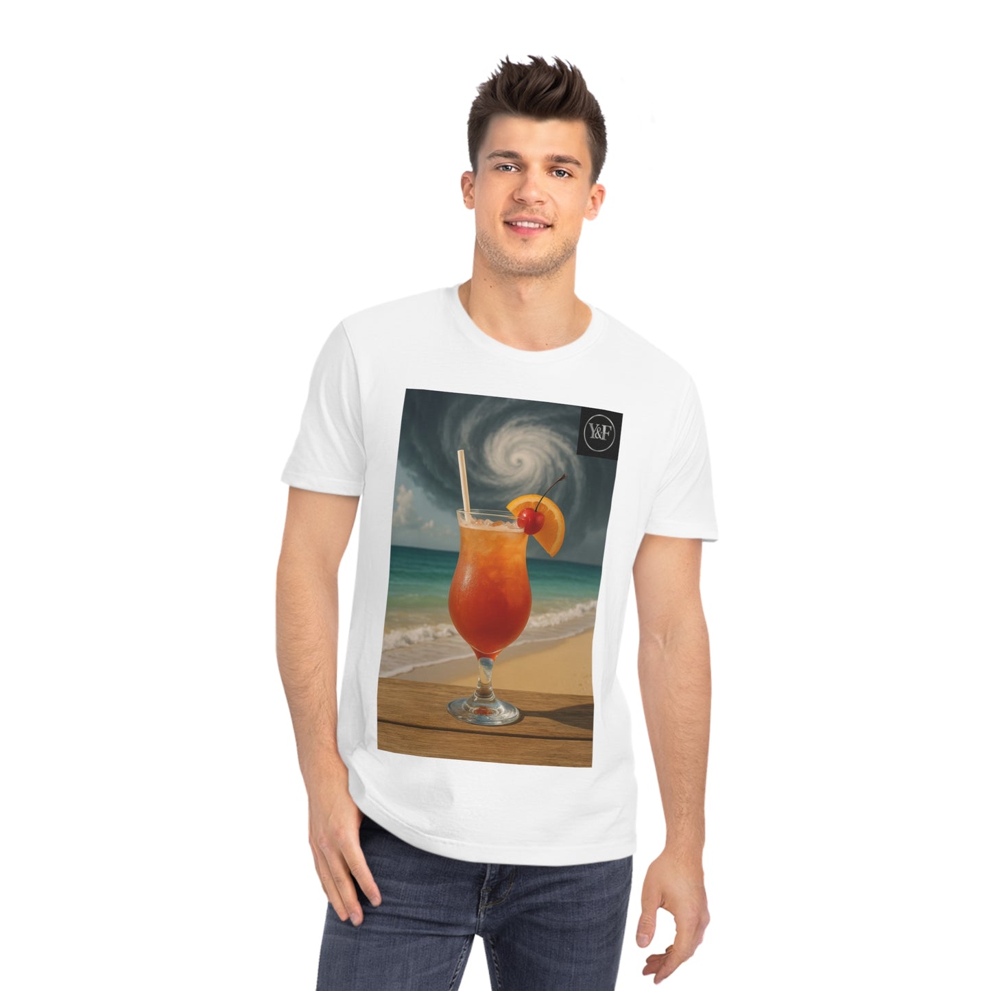 Beach Vibes Unisex Rocker T-Shirt, Summer Outfit, Vacation Apparel, Music Festival Tee, Gift for Beach Lovers, Tropical Drink Shirt