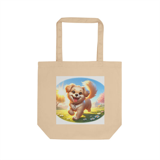 Playful Eco Tote Bag for Dog Lovers, Cute Dog Art, Reusable Shopping Bag, Pet Accessory, Gift for Pet Owners, Summer Outing Bag