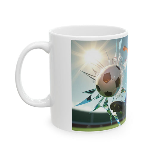 Soccer Player Ceramic Mug, Sports Coffee Cup, Gift for Athletes, Football Lovers, Playful Kitchenware, Sporty Home Decor