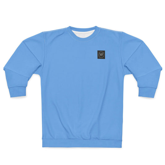 Chic Unisex Blue Sweatshirt - Cozy AOP Apparel, Perfect Gift for Holidays & Casual Style, Trendy Streetwear, Relaxed Fit Jumper