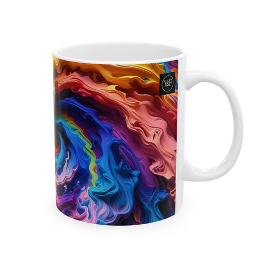 Colorful Swirl Ceramic Mug - Vibrant Coffee Cup, Art Lover Gift, Colorful Kitchen Decor, Unique Tea Mug, Perfect for Birthdays